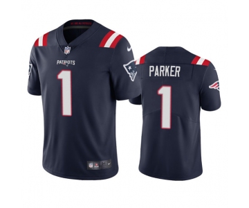 Men's New England Patriots #1 DeVante Parker Navy Vapor Untouchable Limited Stitched Jersey