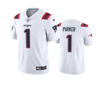 Men's New England Patriots #1 DeVante Parker White Vapor Untouchable Limited Stitched Jersey