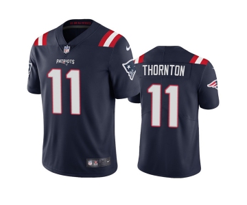 Men's New England Patriots #11 Tyquan Thornton Navy Vapor Untouchable Limited Stitched Jersey