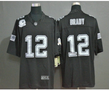 Men's New England Patriots #12 Tom Brady Black Olive 2019 Salute To Service Stitched NFL Nike Limited Jersey