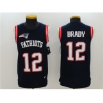 Men's New England Patriots #12 Tom Brady Navy Blue Color Rush 2017 Vest Stitched NFL Nike Tank Top Jersey