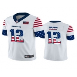 Men's New England Patriots #12 Tom Brady White Independence Day Stars & Stripes Jersey