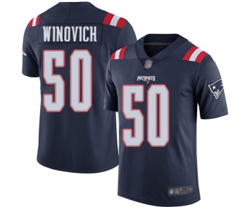 Men's New England Patriots #50 Chase Winovich Limited Navy Blue Rush Vapor Untouchable Jersey