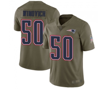 Men's New England Patriots #50 Chase Winovich Limited Olive 2017 Salute to Service Jersey