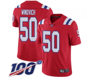 Men's New England Patriots #50 Chase Winovich Red 100th Season Alternate Vapor Untouchable Jersey