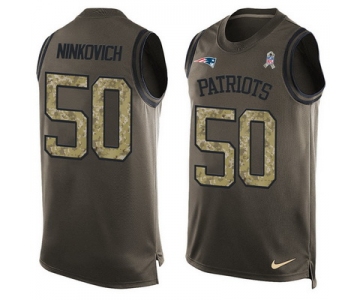 Men's New England Patriots #50 Rob Ninkovich Green Salute to Service Hot Pressing Player Name & Number Nike NFL Tank Top Jersey