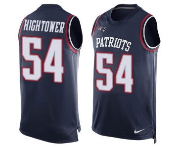 Men's New England Patriots #54 Dont'a Hightower Navy Blue Hot Pressing Player Name & Number Nike NFL Tank Top Jersey