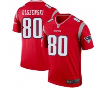 Men's New England Patriots #80 Gunner Olszewski Legend Red Inverted Jersey