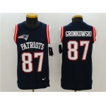 Men's New England Patriots #87 Rob Gronkowski Navy Blue Color Rush 2017 Vest Stitched NFL Nike Tank Top Jersey