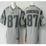 Men's New England Patriots #87 Rob Gronkowski Nike Gray Gridiron 2015 NFL Gray Limited Jersey