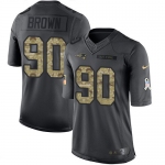 Men's New England Patriots #90 Malcom Brown Black Anthracite 2016 Salute To Service Stitched NFL Nike Limited Jersey