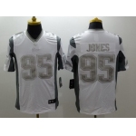 Men's New England Patriots #95 Chandler Jones White Platinum NFL Nike Limited Jersey