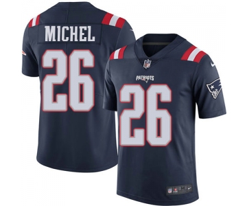 Men's Nike New England Patriots #26 Sony Michel Navy Blue Stitched NFL Limited Rush Jersey