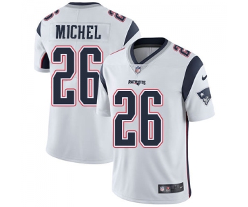 Men's Nike New England Patriots #26 Sony Michel White Stitched NFL Vapor Untouchable Limited Jersey