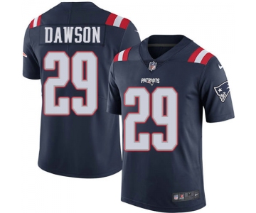 Men's Nike New England Patriots #29 Duke Dawson Navy Blue Stitched NFL Limited Rush Jersey