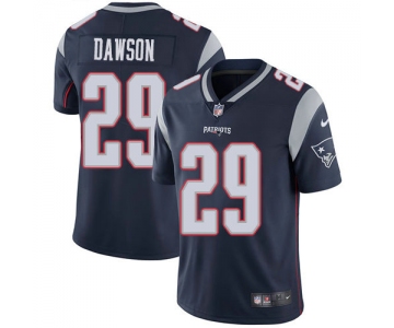 Men's Nike New England Patriots #29 Duke Dawson Navy Blue Team Color Stitched NFL Vapor Untouchable Limited Jersey