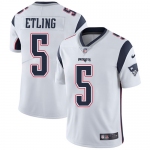 Men's Nike New England Patriots #5 Danny Etling White Road Vapor Untouchable Limited Jersey