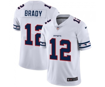 New England Patriots #12 Tom Brady Nike White Team Logo Vapor Limited NFL Jersey