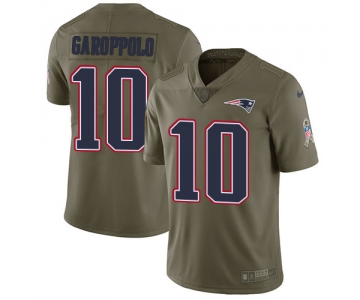 Nike New England Patriots #10 Jimmy Garoppolo Olive Men's Stitched NFL Limited 2017 Salute To Service Jersey