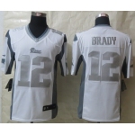 Nike New England Patriots #12 Tom Brady Platinum White Limited Jersey