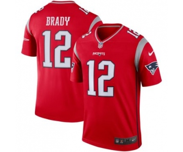 Nike New England Patriots 12 Tom Brady Red Inverted Legend Jersey