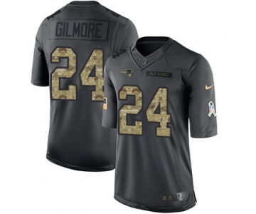 Nike New England Patriots #24 Stephon Gilmore Black Men's Stitched NFL Limited 2016 Salute To Service Jersey