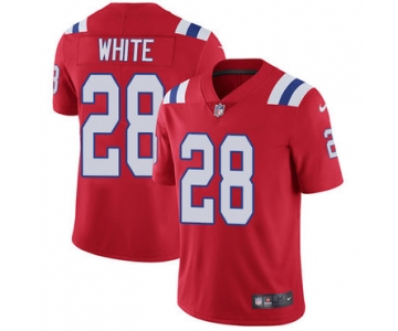 Nike New England Patriots #28 James White Red Alternate Men's Stitched NFL Vapor Untouchable Limited Jersey