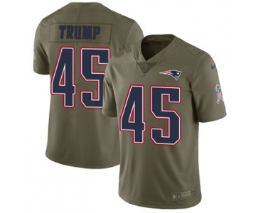 Nike New England Patriots #45 Donald Trump Olive Men's Stitched NFL Limited 2017 Salute To Service Jersey