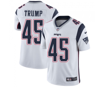 Nike New England Patriots #45 Donald Trump White Men's Stitched NFL Vapor Untouchable Limited Jersey