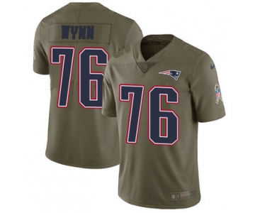 Nike New England Patriots #76 Isaiah Wynn Olive Men's Stitched NFL Limited 2017 Salute To Service Jersey