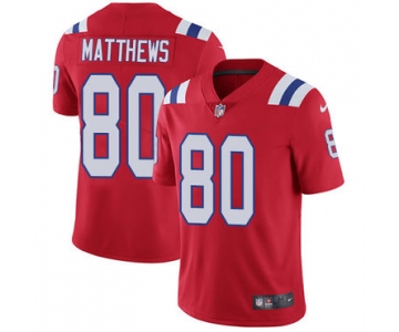 Nike New England Patriots #80 Jordan Matthews Red Alternate Men's Stitched NFL Vapor Untouchable Limited Jersey