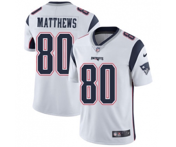Nike New England Patriots #80 Jordan Matthews White Men's Stitched NFL Vapor Untouchable Limited Jersey