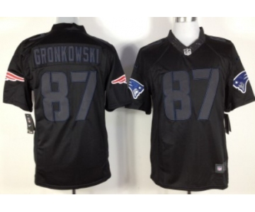 Nike New England Patriots #87 Rob Gronkowski Black Impact Limited Jersey