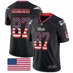 Nike New England Patriots #87 Rob Gronkowski Black Men's Stitched NFL Limited Rush USA Flag Jersey