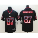 Nike New England Patriots #87 Rob Gronkowski Black USA Flag Fashion Color Rush Limited Jersey