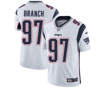 Nike New England Patriots #97 Alan Branch White Men's Stitched NFL Vapor Untouchable Limited Jersey