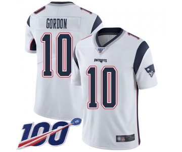 Nike Patriots #10 Josh Gordon White Men's Stitched NFL 100th Season Vapor Limited Jersey