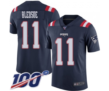 Nike Patriots #11 Drew Bledsoe Navy Blue Men's Stitched NFL Limited Rush 100th Season Jersey