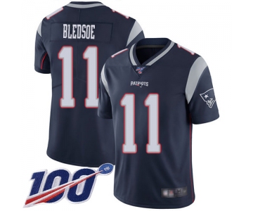 Nike Patriots #11 Drew Bledsoe Navy Blue Team Color Men's Stitched NFL 100th Season Vapor Limited Jersey