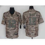 Nike Patriots #12 Tom Brady Camo Men's Stitched NFL Limited 2018 Salute To Service Jersey