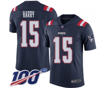 Nike Patriots #15 N'Keal Harry Navy Blue Men's Stitched NFL Limited Rush 100th Season Jersey