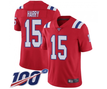 Nike Patriots #15 N'Keal Harry Red Alternate Men's Stitched NFL 100th Season Vapor Limited Jersey