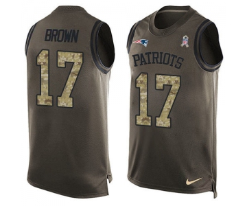 Nike Patriots #17 Antonio Brown Green Men's Stitched NFL Limited Salute To Service Tank Top Jersey