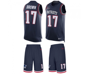 Nike Patriots #17 Antonio Brown Navy Blue Team Color Men's Stitched NFL Limited Tank Top Suit Jersey