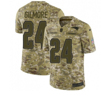 Nike Patriots #24 Stephon Gilmore Camo Men's Stitched NFL Limited 2018 Salute To Service Jersey