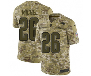 Nike Patriots #26 Sony Michel Camo Men's Stitched NFL Limited 2018 Salute To Service Jersey