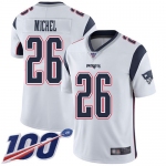 Nike Patriots #26 Sony Michel White Men's Stitched NFL 100th Season Vapor Limited Jersey