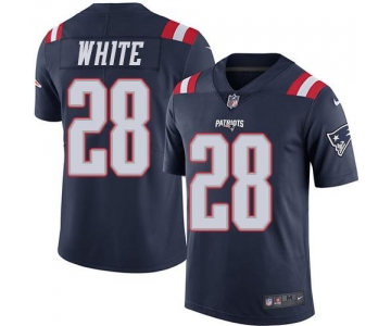 Nike Patriots #28 James White Navy Blue Men's Stitched NFL Limited Rush Jersey