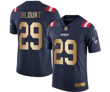 Nike Patriots #29 LeGarrette Blount Navy Blue Men's Stitched NFL Limited Gold Rush Jersey