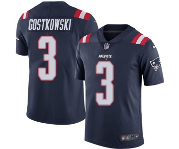 Nike Patriots #3 Stephen Gostkowski Navy Blue Men's Stitched NFL Limited Rush Jersey